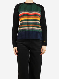 Bella Freud Multicoloured cashmere and wool-blend striped jumper - size S