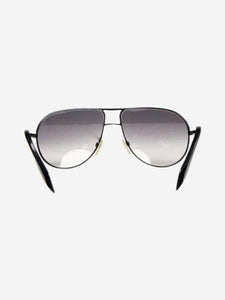 Victoria Beckham Black and gold aviator sunglasses