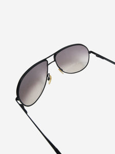 Victoria Beckham Black and gold aviator sunglasses