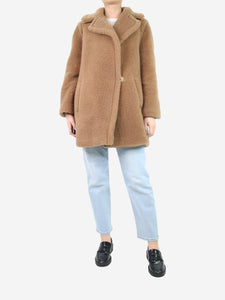 Max Mara Brown teddy coat - size UK 4