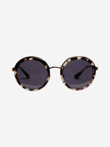 Prada Gold tortoise shell round sunglasses