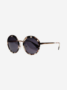 Prada Gold tortoise shell round sunglasses