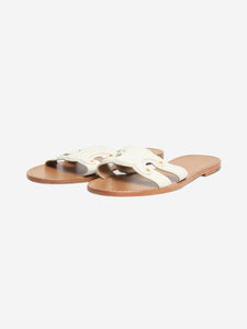 Celine White Triomphe leather sandals - size EU 41