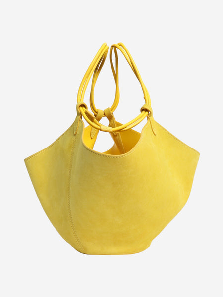 Citron mini Lotus drawsting suede bucket bag alternate image