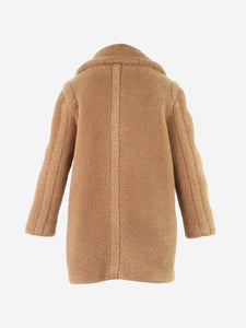 Max Mara Brown teddy coat - size UK 4