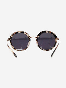 Prada Gold tortoise shell round sunglasses