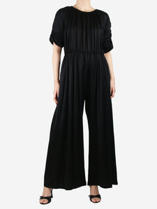 MM6 Maison Margiela Black short-sleeved gathered jumpsuit - size S