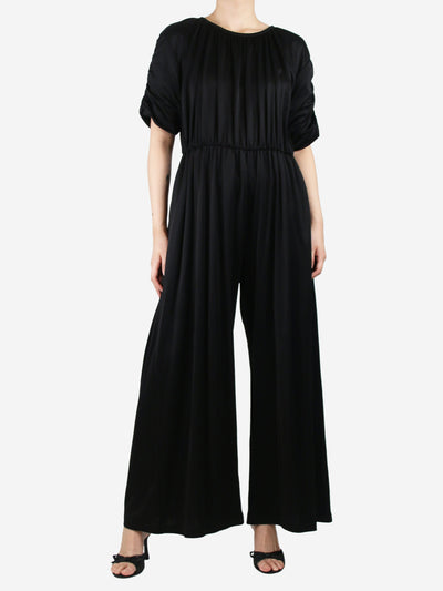 Black short-sleeved gathered jumpsuit - size S Jumpsuits MM6 Maison Margiela 