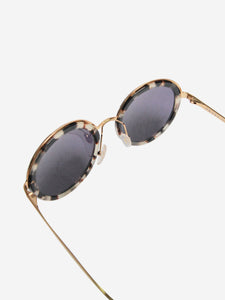 Prada Gold tortoise shell round sunglasses