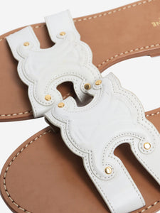 Celine White Triomphe leather sandals - size EU 41