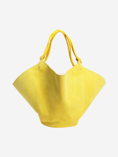 Citron mini Lotus drawsting suede bucket bag Top Handle Bags Khaite 