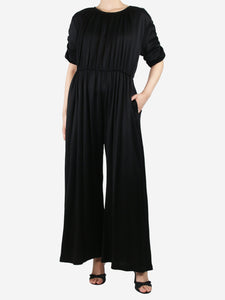 MM6 Maison Margiela Black short-sleeved gathered jumpsuit - size S