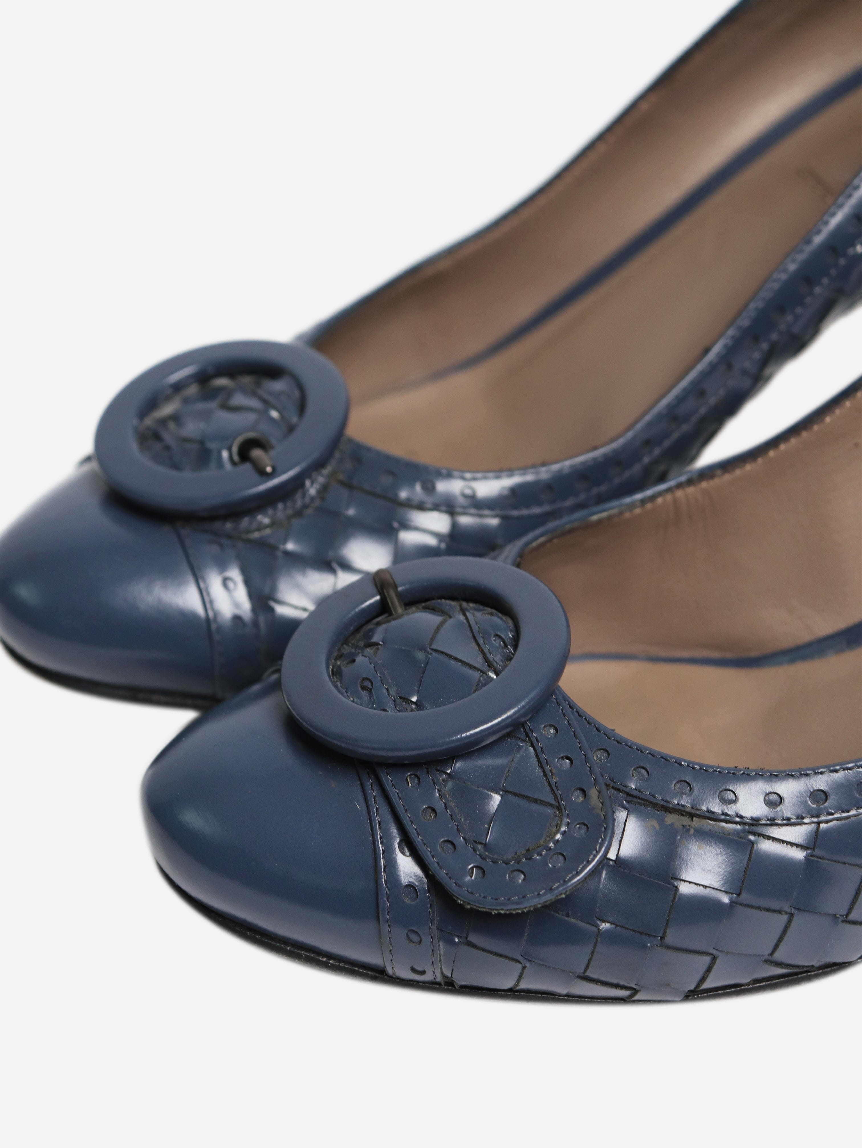 Blue Intrecciato heels - size EU 36.5 (UK 6.5) Heels Bottega Veneta 