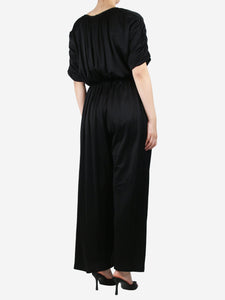 MM6 Maison Margiela Black short-sleeved gathered jumpsuit - size S