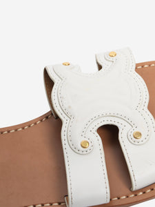 Celine White Triomphe leather sandals - size EU 41