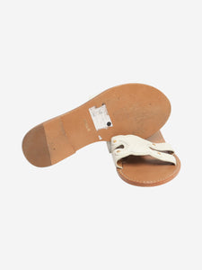 Celine White Triomphe leather sandals - size EU 41