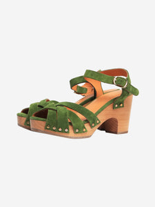 Sezane Green suede clog sandals - size EU 36