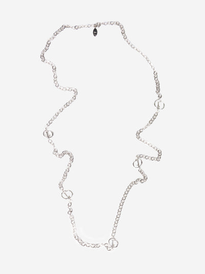 Silver bejewelled CD chain-link necklace Necklaces Christian Dior 