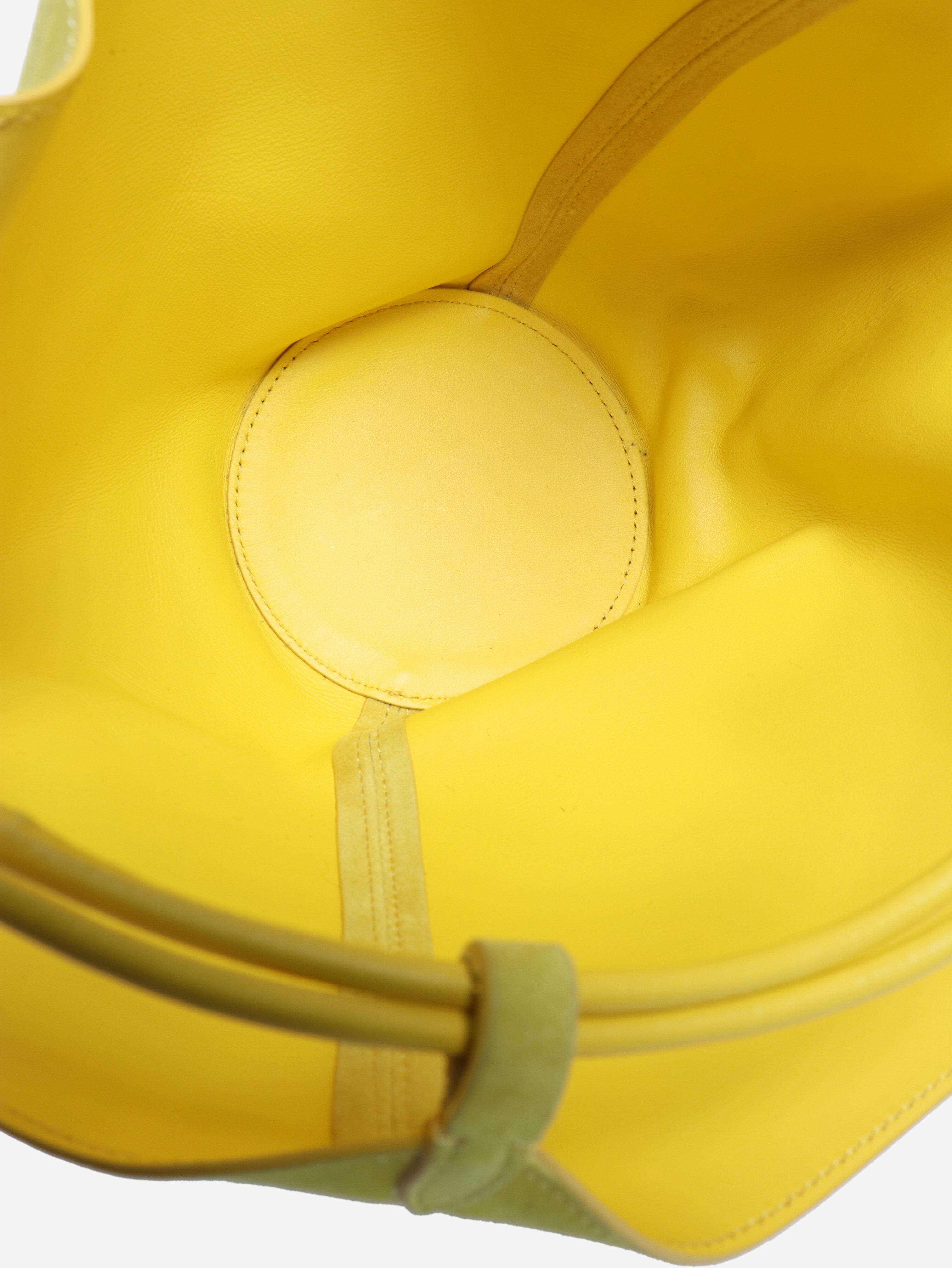 Citron mini Lotus drawsting suede bucket bag Top Handle Bags Khaite 