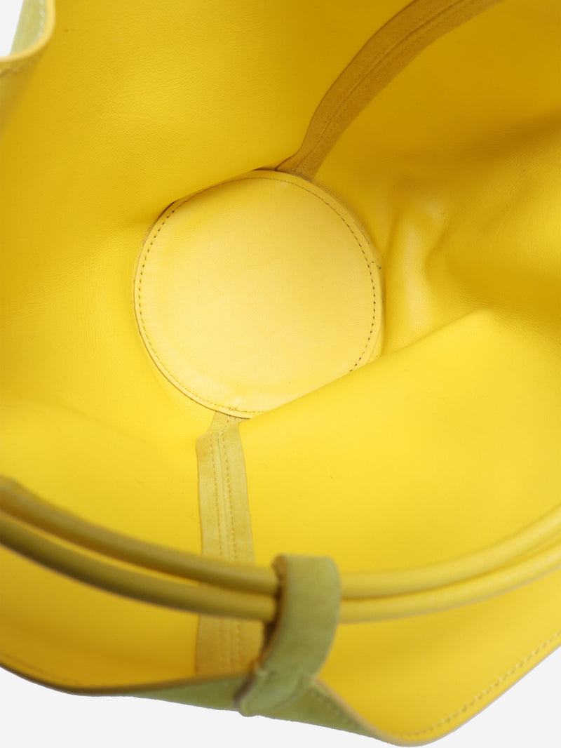 Citron mini Lotus drawsting suede bucket bag Top Handle Bags Khaite 