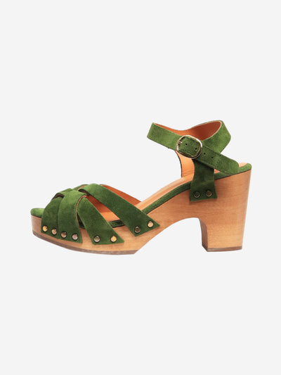 Green suede clog sandals - size EU 36 Heels Sezane 