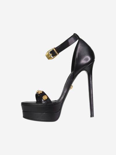 Black Madusa detail leather platform heels - size EU 37 Heels Versace 