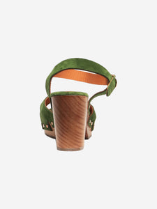 Sezane Green suede clog sandals - size EU 36