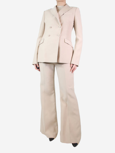 Cream double-breasted blazer and flare trousers suit set - size UK 10 Sets Gabriela Hearst 