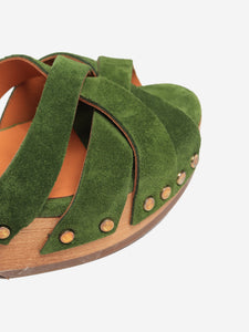 Sezane Green suede clog sandals - size EU 36