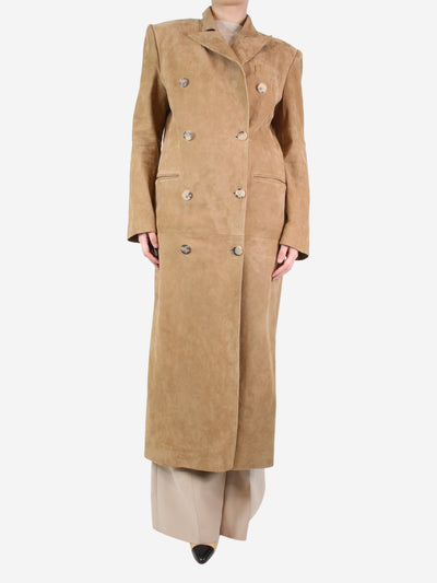 Camel suede double-breasted coat - size UK 8 Coats & Jackets Magda Butrym 