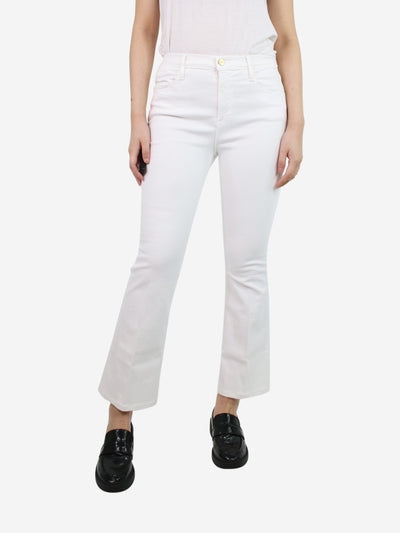 White high-rise flared jeans - size UK 12 Trousers Frame 