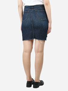 Frame Blue distressed denim mini skirt - size UK 8