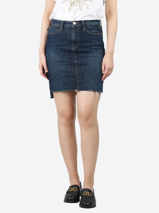 Frame Blue distressed denim mini skirt - size UK 8