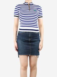 Louis Vuitton Blue zipped striped top - size S