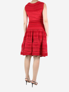 Alaia Red lace-trimmed dress - size UK 12