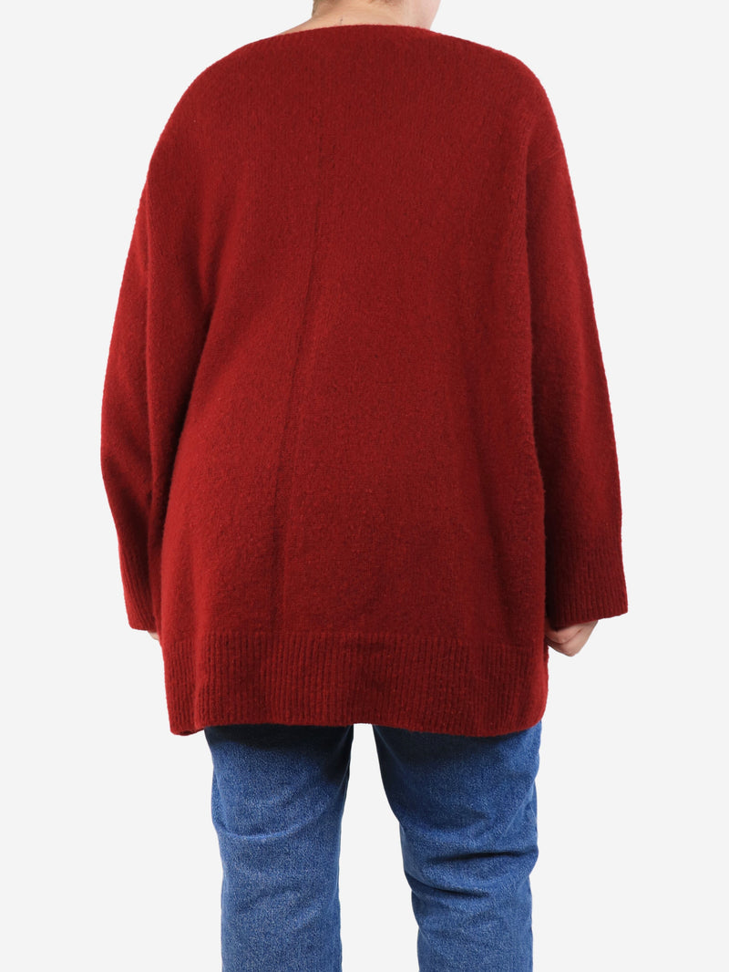 Red oversized v-neck jumper - size Knitwear The Row 