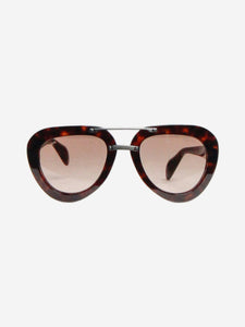 Prada Brown tortoise shell aviator sunglasses