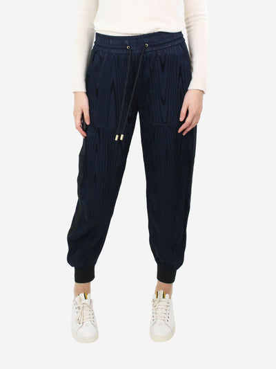 Blue elasticated waist striped joggers - size UK 10 Trousers ME+EM 