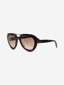 Prada Brown tortoise shell aviator sunglasses