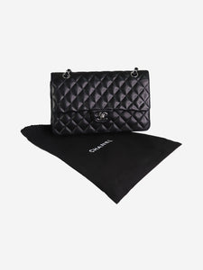 Chanel Black 2014 lambskin Classic double flap silver hardware bag
