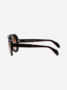 Prada Brown tortoise shell aviator sunglasses