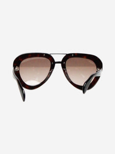 Prada Brown tortoise shell aviator sunglasses