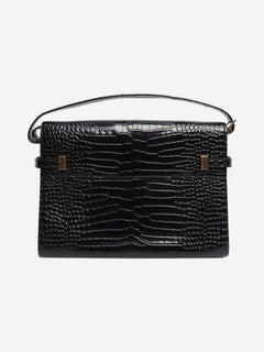 Black medium croc-embossed Manhattan shoulder bag Shoulder bags Saint Laurent 