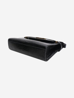 Black medium croc-embossed Manhattan shoulder bag Shoulder bags Saint Laurent 