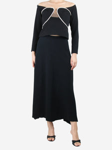 Jil Sander Black A-line maxi skirt - size UK 14