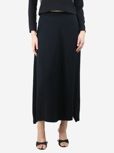 Jil Sander Black A-line maxi skirt - size UK 14