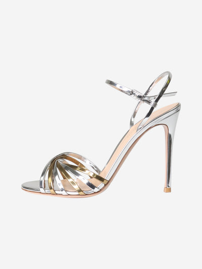 Silver and gold open-toe sandal heels - size EU 39