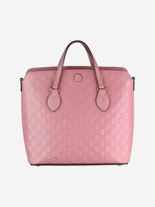 Gucci Pink monogram leather large cross-body bag