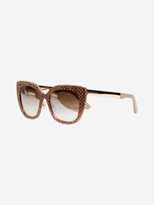 Jimmy Choo Brown snakeskin cat eye sunglasses