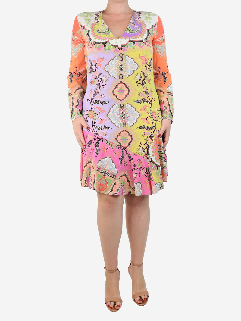 Multicolour floral and paisley mini dress - size UK 14 Dresses Etro 